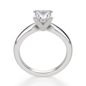 Tapered Classic Princess Cut Solitaire Engagement Ring, Hover, 14K White Gold, Platinum,