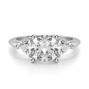 Timeless Cushion cut Engagement Ring, Default, 14K White Gold, 