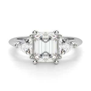 Timeless Emerald Cut Engagement Ring, Default, 14K White Gold, 