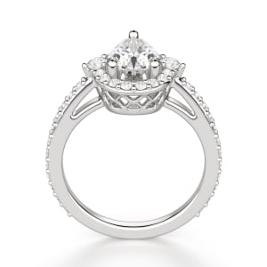 Tuscany Pear Cut Engagement Ring, Hover, 14K White Gold, 