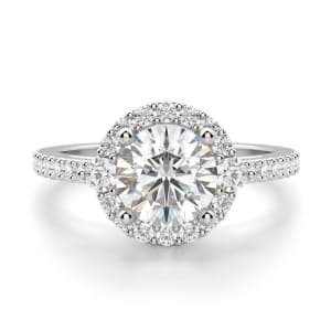 Tuscany Round Cut Engagement Ring, Default, 14K White Gold, 