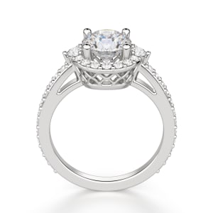 Tuscany Round Cut Engagement Ring, Hover, 14K White Gold, 