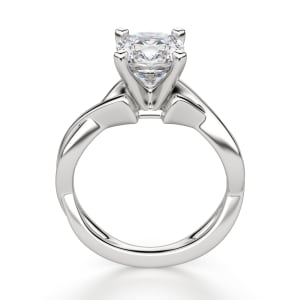 Twisted Classic Cushion Cut Engagement Ring, Hover, 14K White Gold, Platinum