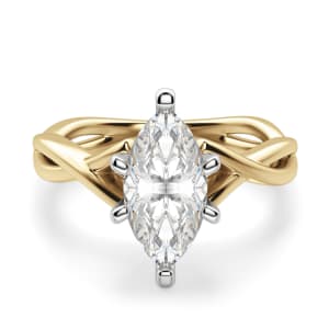 Twisted Classic Marquise Cut Engagement Ring, Default, 14K Yellow Gold, 