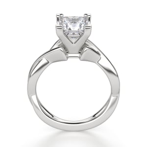 Twisted Classic Princess Cut Engagement Ring, Hover, 14K White Gold, Platinum