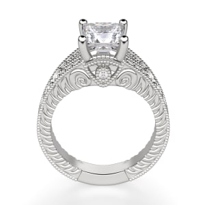 Valencia Princess Cut Engagement Ring, 14K White Gold, Hover, Platinum,