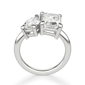 Toi et Moi Emerald and Pear Cut Engagement Ring, Hover, 14K White Gold