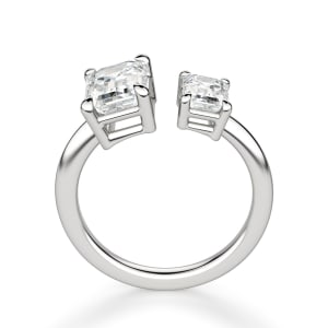 Toi et Moi Emerald Cut Engagement Ring, Hover, 14K White Gold