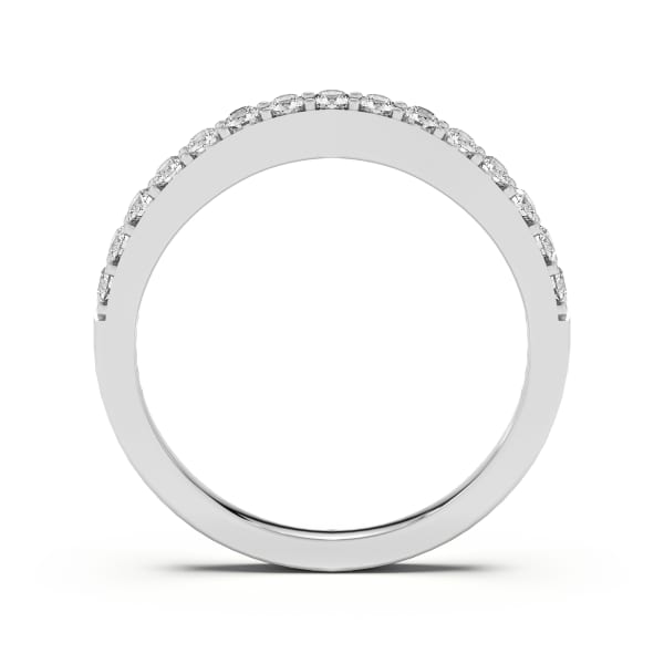 Curved Accented Wedding Band, Hover, 14K White Gold,