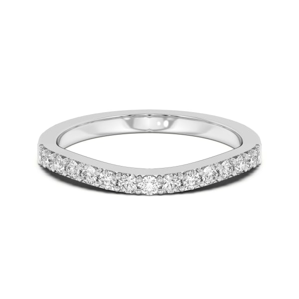 Curved Accented Wedding Band, Default, 14K White Gold,