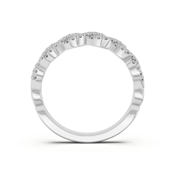 Twisted Accented Wedding Band, Hover, 14K White Gold,