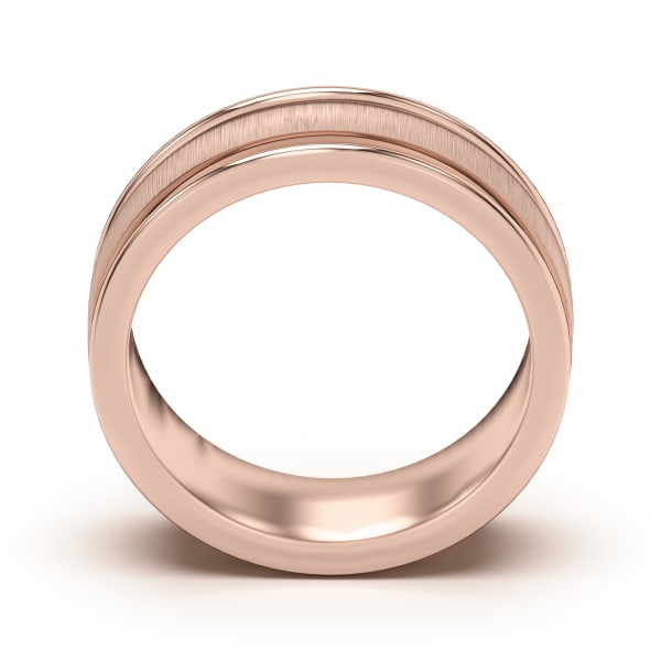 Classic Flat Channel Satin Finish Wedding Band, Hover, 14K Rose Gold,