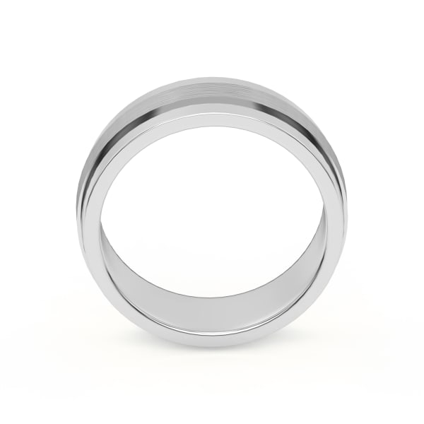 Classic Channel Satin Finish Wedding Band, Hover, 14K White Gold,