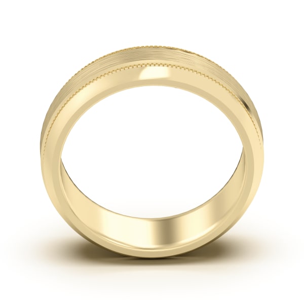 Double Row Ribbed Design Satin Finish Wedding Band, Hover, 14K Yellow Gold,