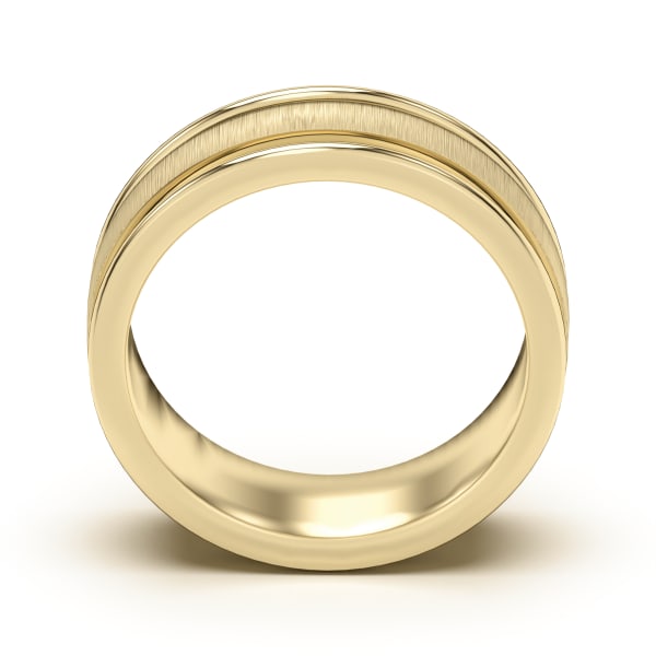Classic Flat Channel Satin Finish Wedding Band, Hover, 14K Yellow Gold,