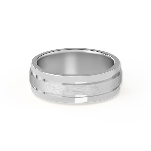 Classic Channel Satin Finish Wedding Band, Default, 14K White Gold,
