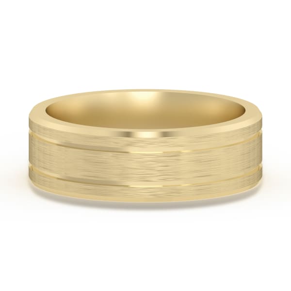 Classic Double Channel Satin Finish Wedding Band, Default, 14K Yellow Gold,