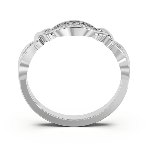 Knotted Accented Wedding Band, Hover, 14K White Gold,