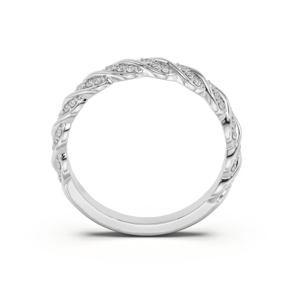 Infinity Twisted Wedding Band, Hover, 14K White Gold,