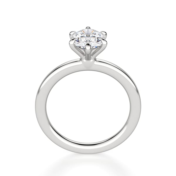 Arezzo Classic Oval Cut Engagement Ring, Hover, 14K White Gold, Platinum