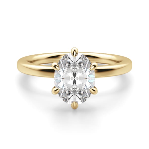 Arezzo Classic Oval Cut Engagement Ring, Default, 14K Yellow Gold,