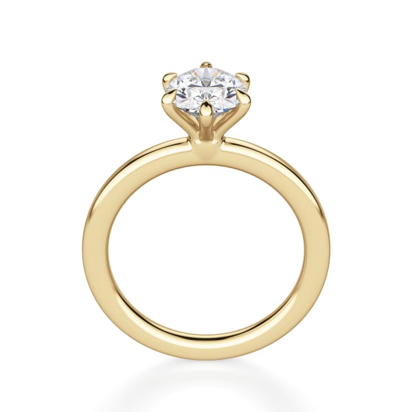 Arezzo Classic Oval Cut Engagement Ring, Hover, 14K Yellow Gold,