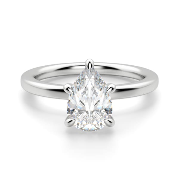Arezzo Classic Pear Cut Engagement Ring, Default, 14K White Gold, Platinum