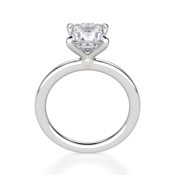 Arezzo Classic Princess Cut Engagement Ring, Hover, 14K White Gold, Platinum