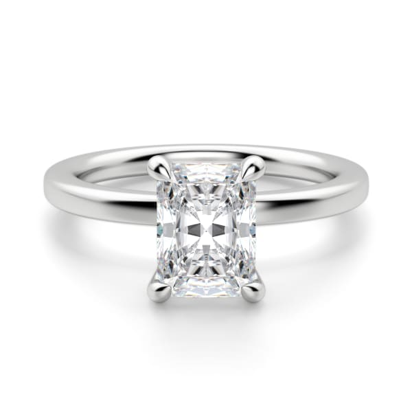 Arezzo Classic Radiant Cut Engagement Ring, Default, 14K White Gold, Platinum