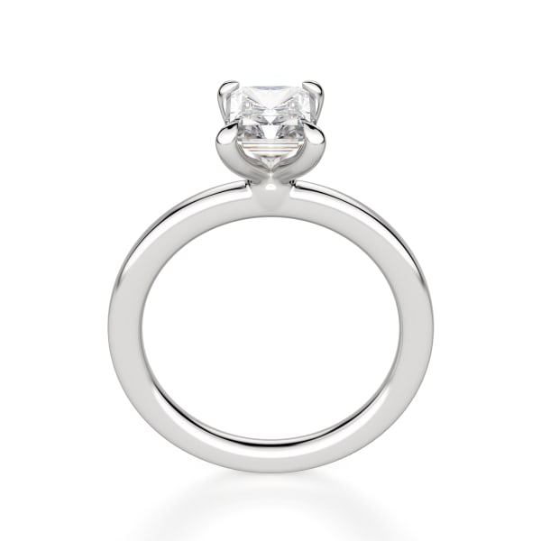 Arezzo Classic Radiant Cut Engagement Ring, Hover, 14K White Gold, Platinum