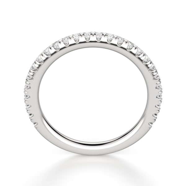 Arezzo Accented Wedding Band, Hover, 14K White Gold, Platinum,