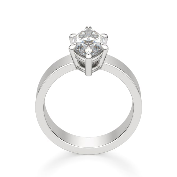 Basket Set Bold Marquise Cut Engagement Ring, Hover, 14K White Gold,