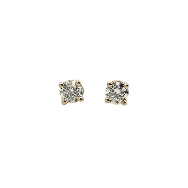 Basket Set Tension Back Earrings With 0.75 Cttw Round Centers DEW 14K Yellow Gold Moissanite, Default,