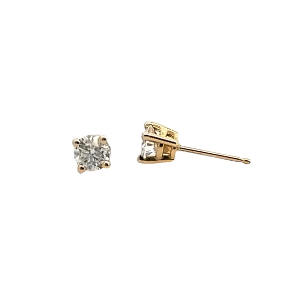Basket Set Tension Back Earrings With 0.75 Cttw Round Centers DEW 14K Yellow Gold Moissanite, Hover,
