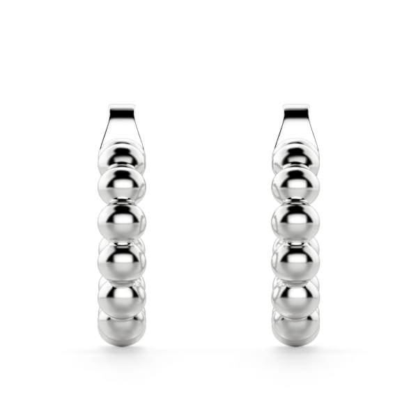 Bead Huggie Earrings Sterling Silver, Hover,