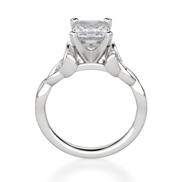 Celtic Knot Asscher Cut Engagement Ring, Hover, 14K White Gold,\r
