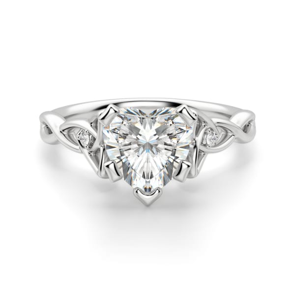 Celtic Knot Heart Cut Engagement Ring, Default, 14K White Gold,\r
