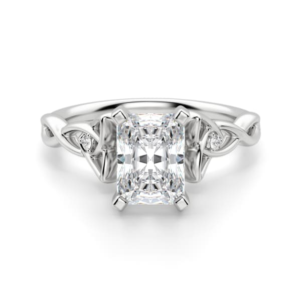 Celtic Knot Radiant Cut Engagement Ring, Default, 14K White Gold,\r
