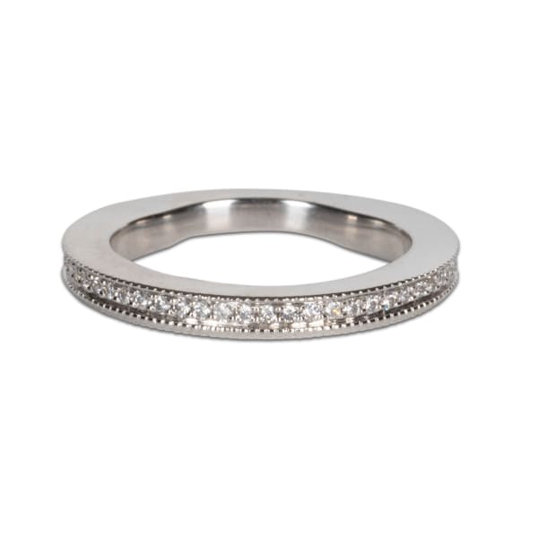 Chelsa Wedding Band Ring Size 5.25 14K White Gold Nexus Diamond Alternative, Default,
