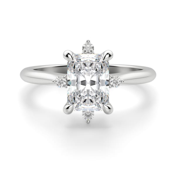Compass Classic Radiant Cut Engagement Ring, Default, 14K White Gold,