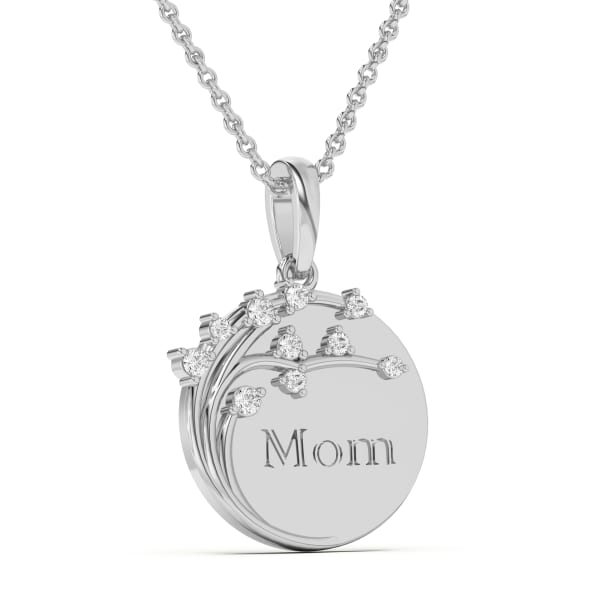 Family Tree Mom Necklace Pendant in 14K Gold, Hover, 14K White Gold,