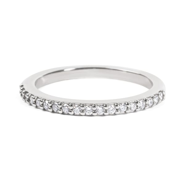 Accented Wedding Band, Ring Size 8, 18K White Gold, Lab Grown Diamond, Default,