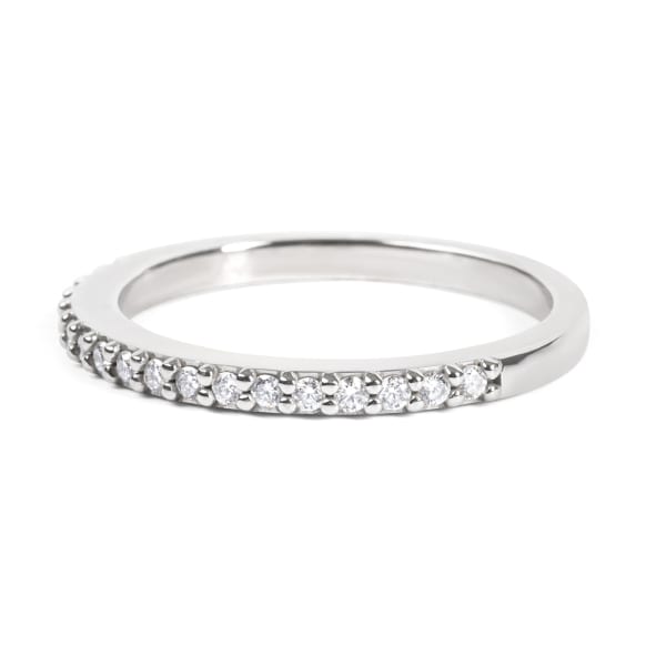 Accented Wedding Band, Ring Size 8, 18K White Gold, Lab Grown Diamond, Hover,
