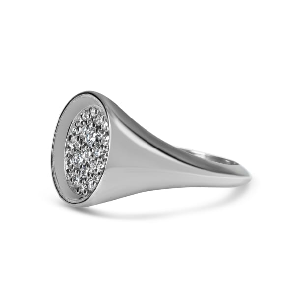 Moon Ring, Ring Size 5.5, 14K White Gold, Lab Grown Diamond, Hover,