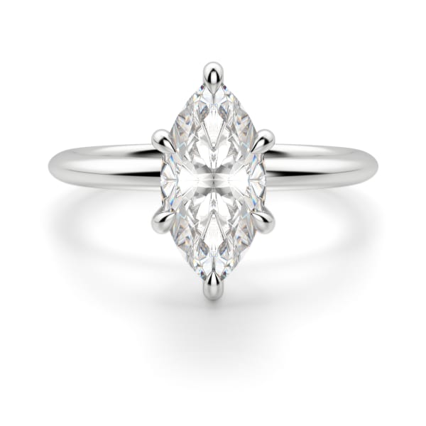 Hidden Halo Classic Marquise Cut Engagement Ring, Default, 14K White Gold, Platinum