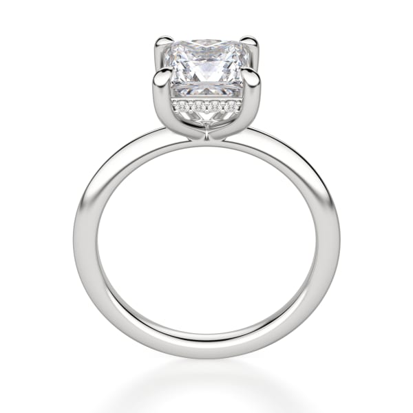 Hidden Halo Classic Princess Cut Engagement Ring, Hover, 14K White Gold, Platinum