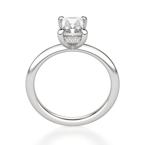 Hidden Halo Classic Radiant Cut Engagement Ring, Hover, 14K White Gold, Platinum