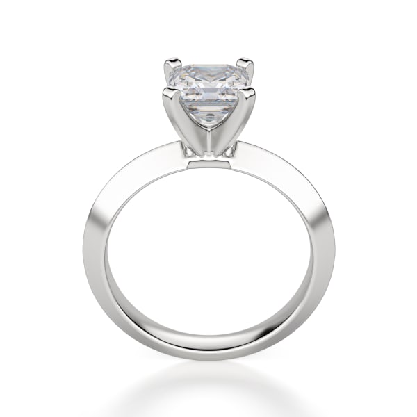 Knife-Edge Classic Asscher Cut Engagement Ring, Hover, 14K White Gold,