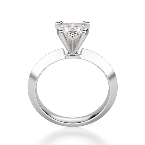 Knife-Edge Classic Heart Cut Engagement Ring, Hover, 14K White Gold,