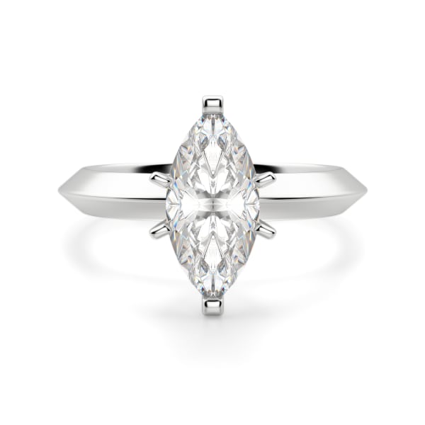 Knife-Edge Classic Marquise Cut Engagement Ring, Default, 14K White Gold,